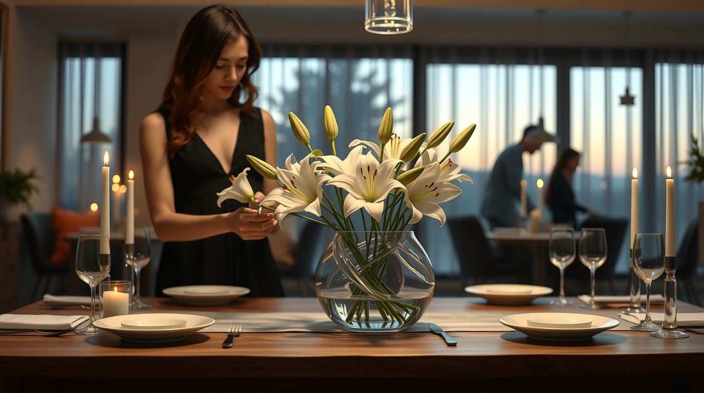 Ваза для цветов из стекла